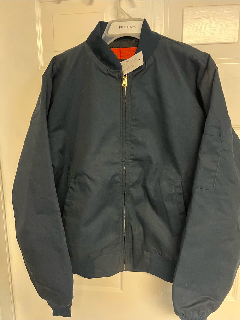 Berne Jacket Navy Full Zip Lightweight Quilted Lining